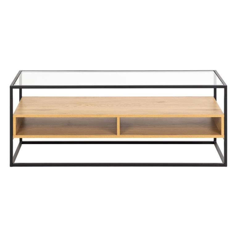 Randolf TV Unit - Clear Glass and Oak