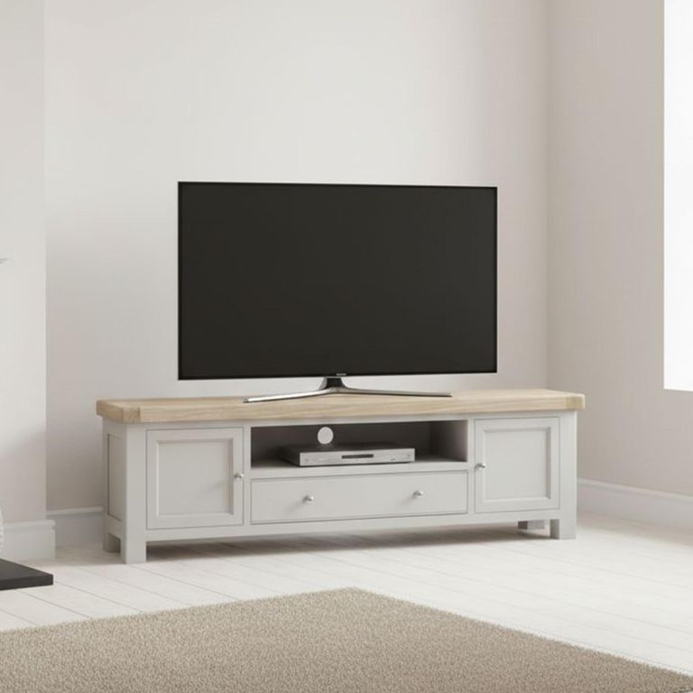 Salcombe TV Unit - Storage Large - Grey Oak
