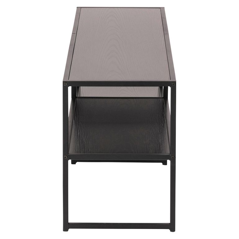 Seaford TV Unit - 120cm - Black Melamine and Metal
