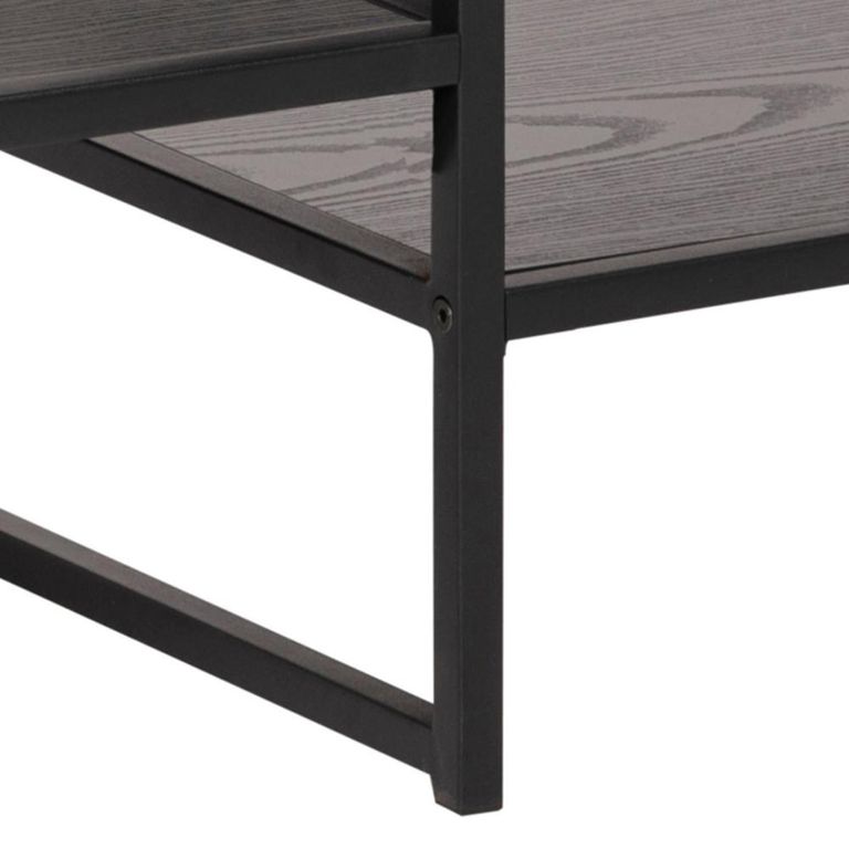 Seaford TV Unit - 120cm - Black Melamine and Metal