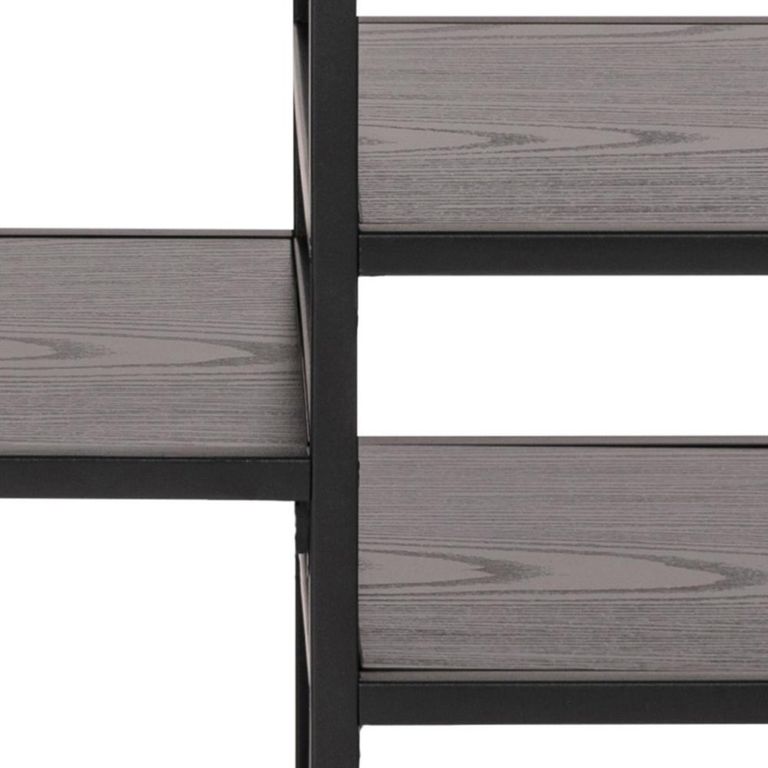 Seaford TV Unit - 120cm - Black Melamine and Metal