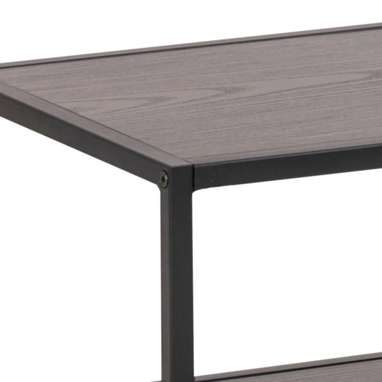 Seaford TV Unit - 120cm - Black Melamine and Metal