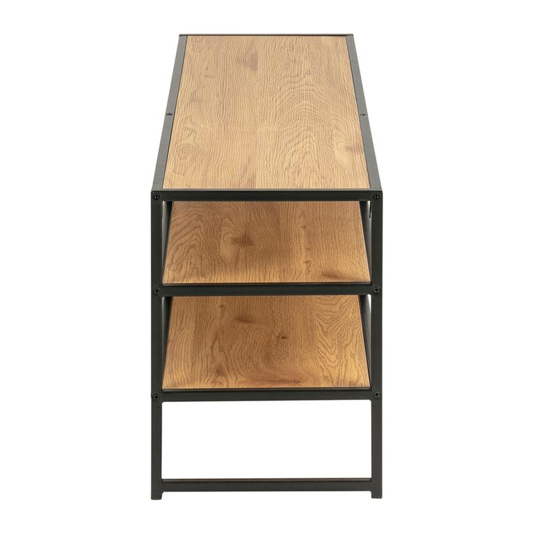Seaford TV Unit - 120cm - Oak and Black Metal