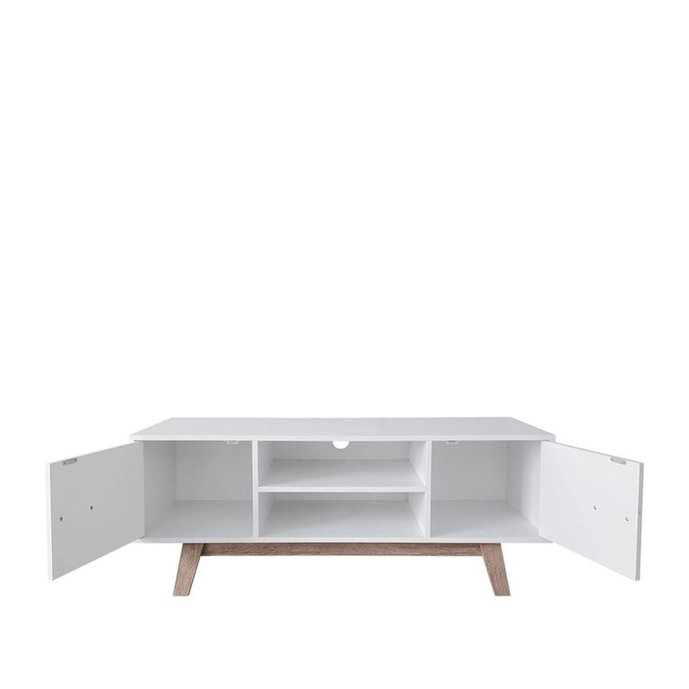 Shard 2 Door TV Unit - White and Oak