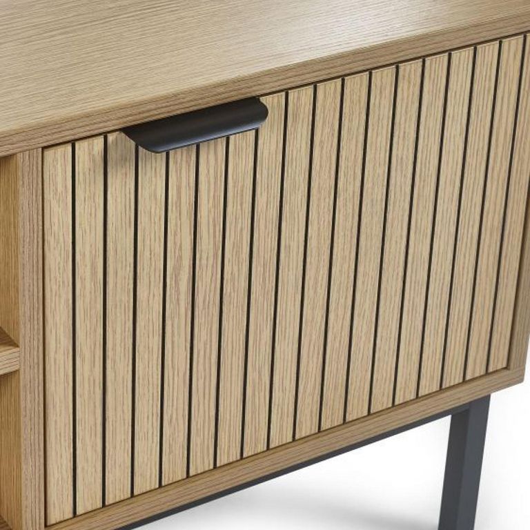 Sia TV Unit - 2 Door - Ribbed - Oak