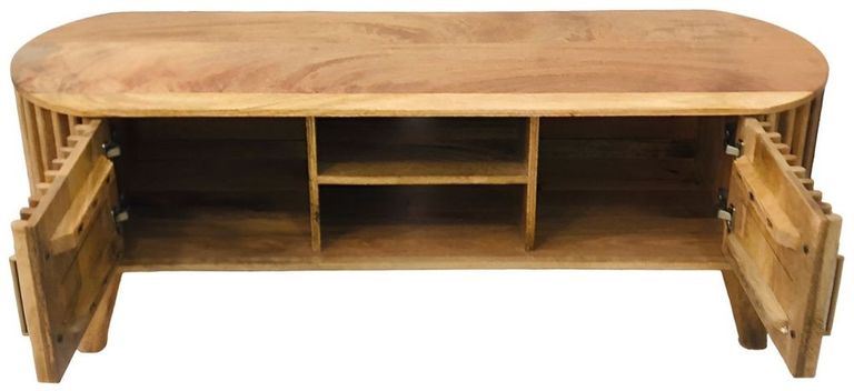 Slated Mango Wood 135cm TV Unit