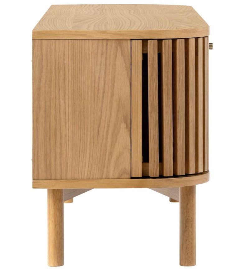 Soho TV Unit - 130cm - Slatted Small Storage - Oak