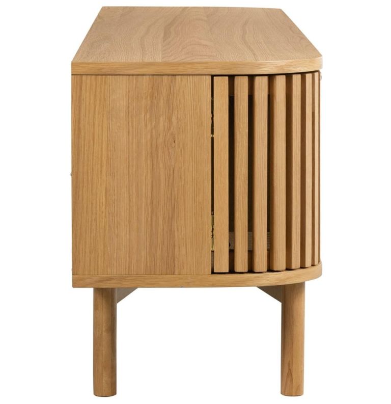 Soho TV Unit - 180cm - Slatted Large Storage - Oak