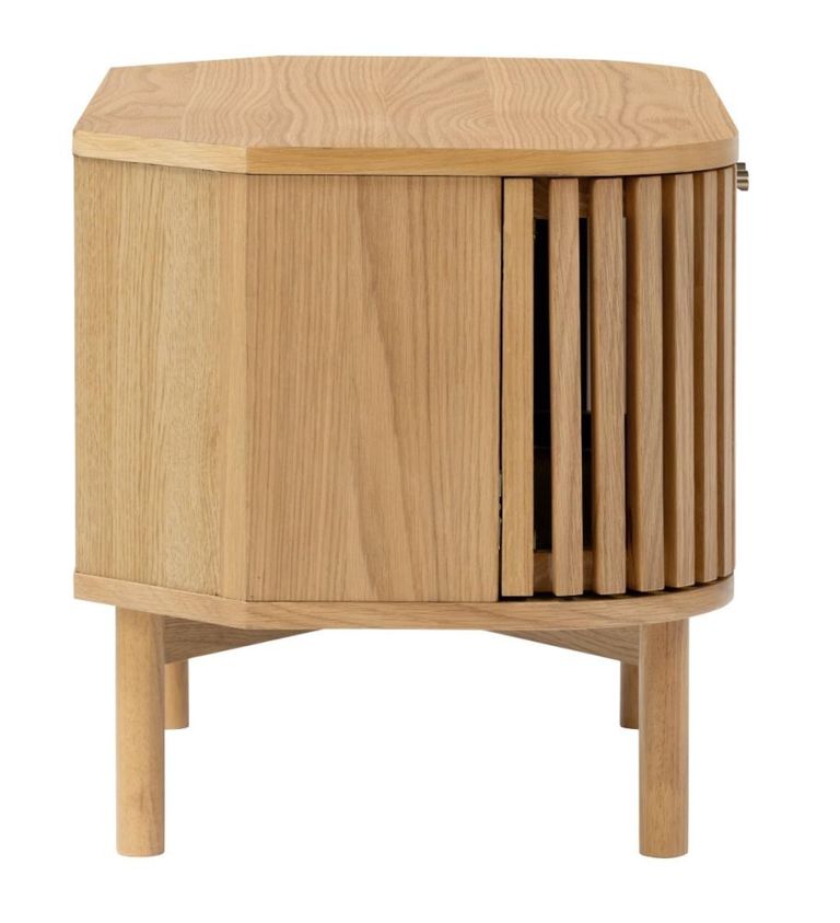 Soho TV Unit - Slatted Corner Storage - Oak