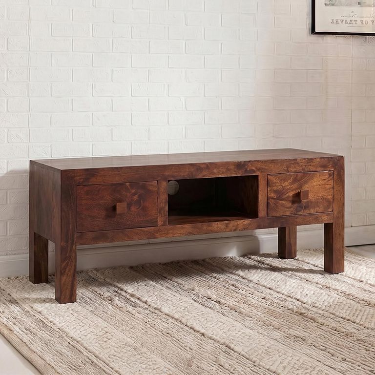 Dakota TV Unit - 145cm - Dark Mango Wood