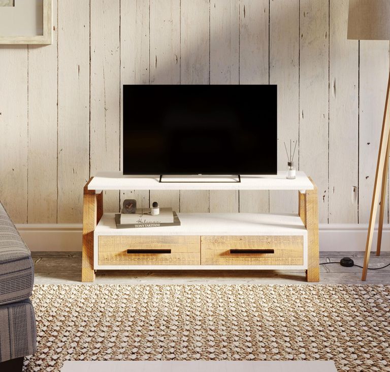 Trinity Reclaimed Wood & White TV Unit