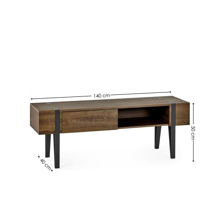 Troy Rustic Wood Effect TV Unit - 1 Drawer