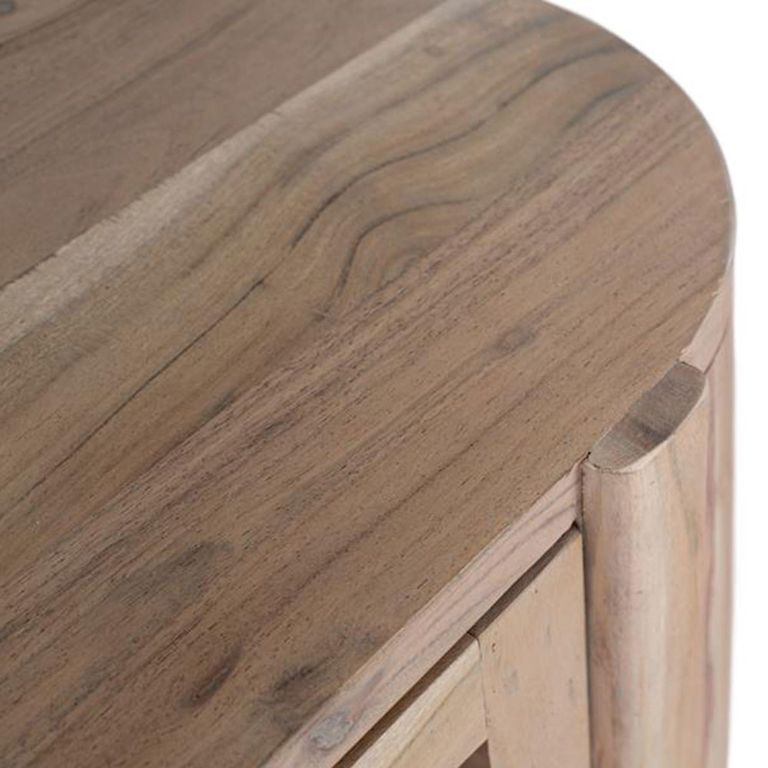 Turin Storage Curved TV Unit - 2 Door - Acacia Wood