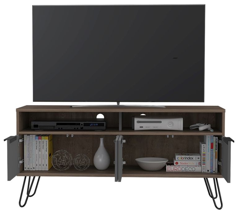 Vegas Grey TV Unit with Hairpin Legs