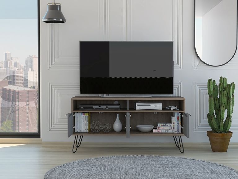 Vegas Grey TV Unit with Hairpin Legs