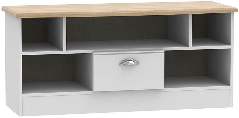 Victoria Grey and Riviera Oak 110cm TV Unit