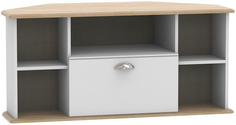Victoria Grey and Riviera Oak 115cm Corner TV Unit