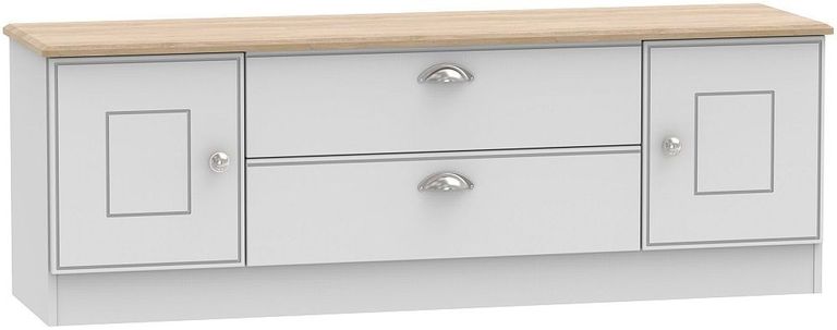 Victoria Grey and Riviera Oak 145cm TV Unit