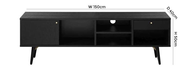 Barcelona Large TV Unit - Black