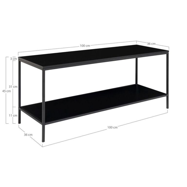 Vita 100cm TV Unit - Black Wood
