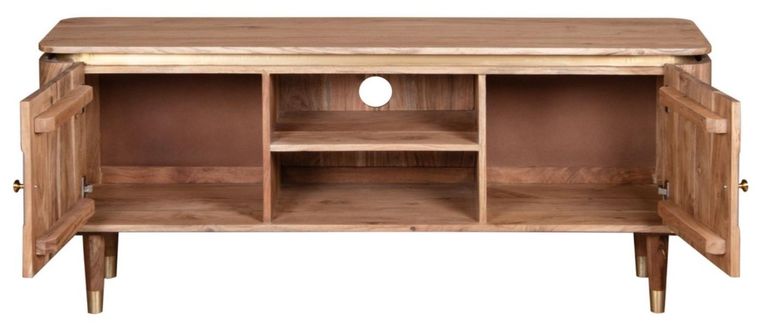 William Acacia Ribbed with Gold Trim 145cm TV Unit