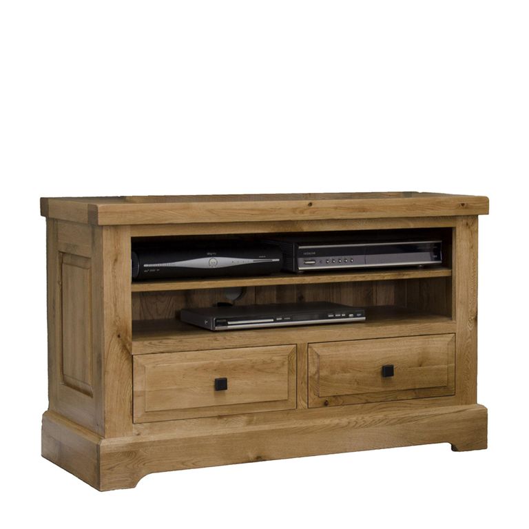 Deluxe TV Unit - 2 Drawer - Oak