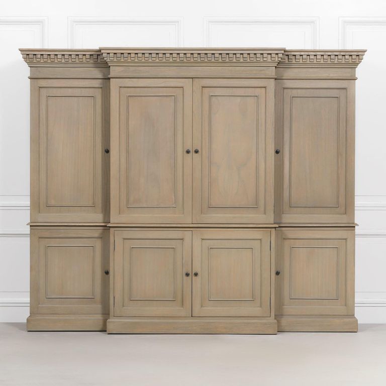 Triple Breakfront Large TV Cabinet - Wood