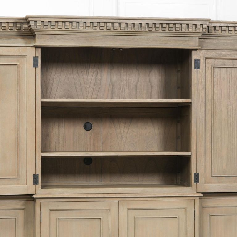 Triple Breakfront Large TV Cabinet - Wood