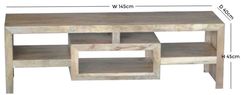 Yoga Light Wood Multi Shelf 145cm TV Unit