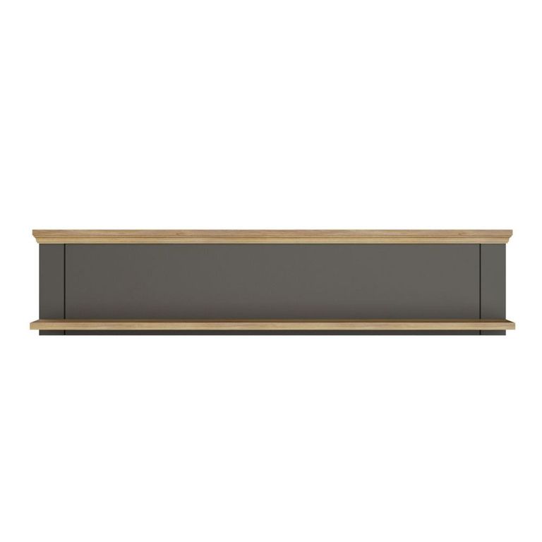 Pontypool Wall Shelf - Dark Grey and Light Oak