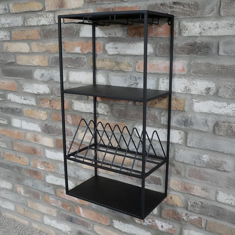 Shelving Unit - 2 Door - Kitchen - Black Metal