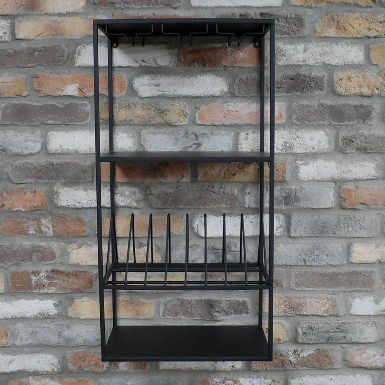 Shelving Unit - 2 Door - Kitchen - Black Metal