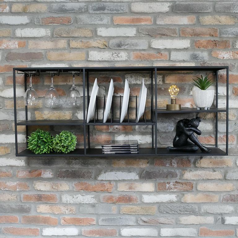 Wall Unit - Black Metal - Kitchen - Wide
