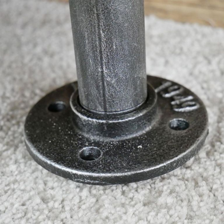 Shelves - Black Metal Pipe - 6 Wooden Wall Shelves