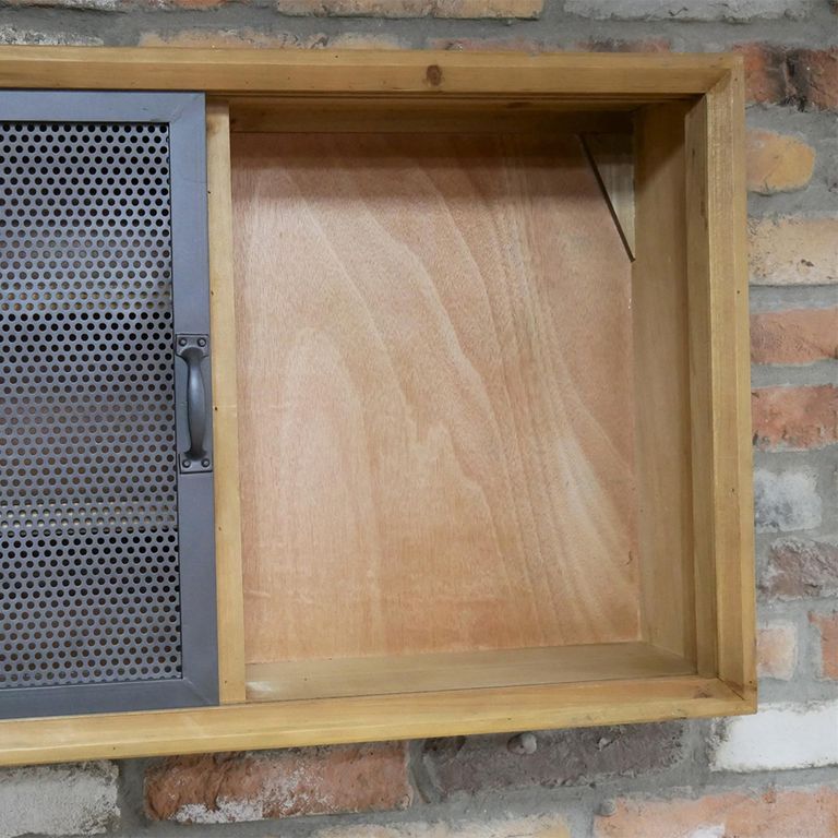 Wall Unit - 2 Door - Fir Wood and Metal