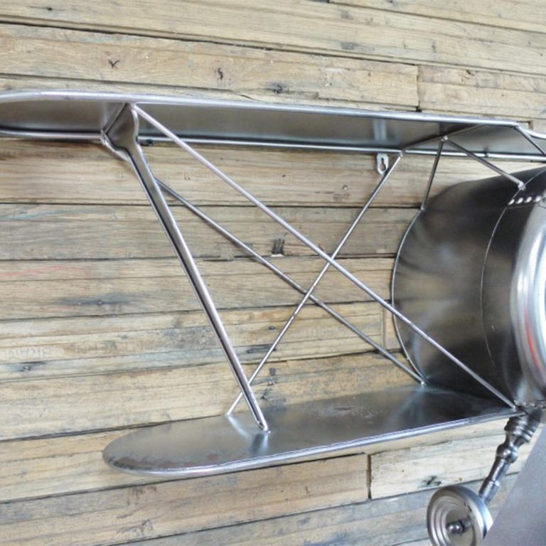 Wall Decoration - Grey - Aeroplane - Metal