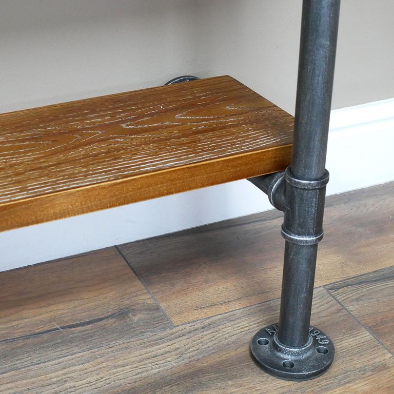 Shelving Stand - Metal Pipe - Wood - Industrial Style