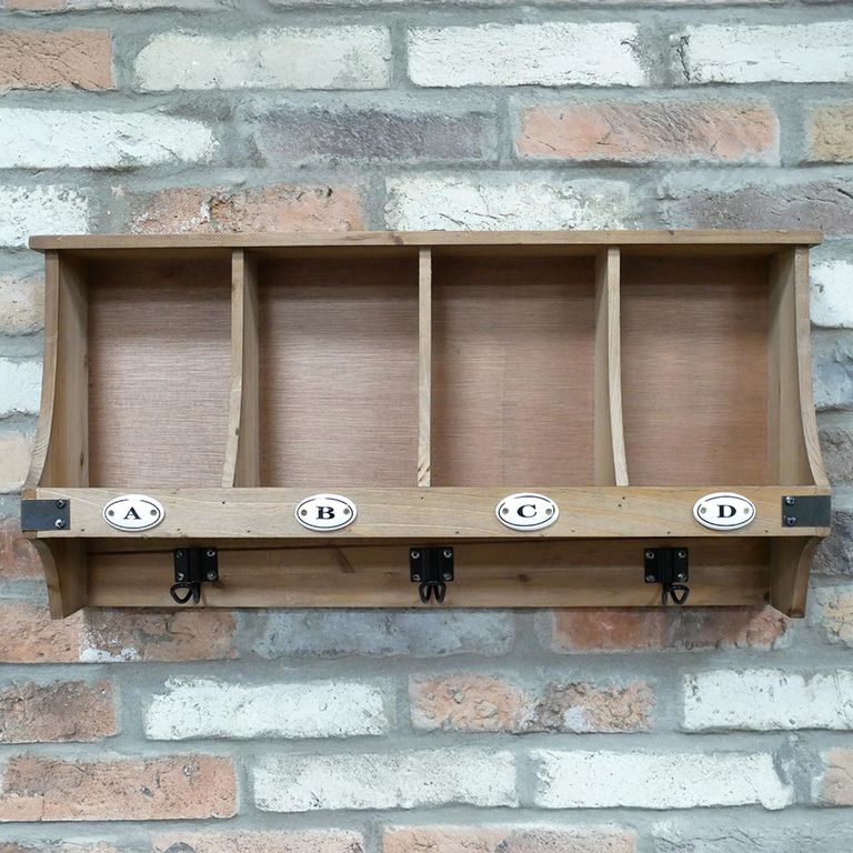 Small Wall Unit - with Hooks - Wooden