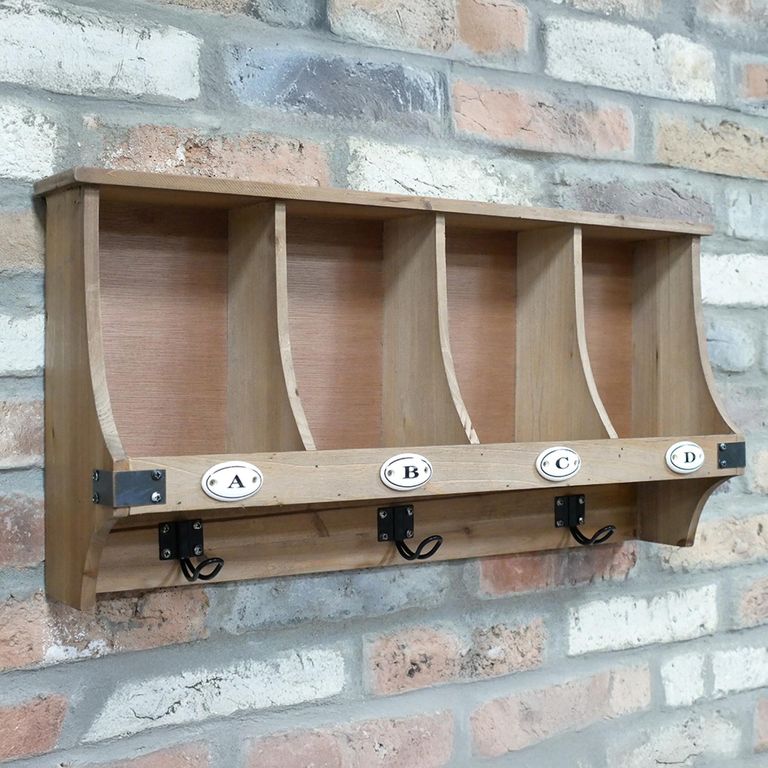 Small Wall Unit - with Hooks - Wooden