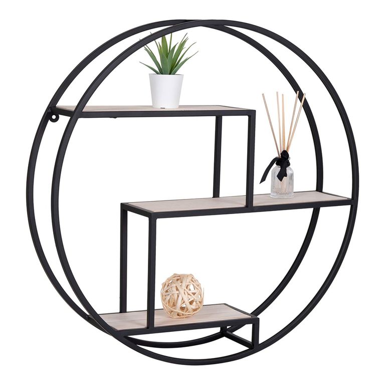 Rotterdam Wall Shelf - Round - Black Metal