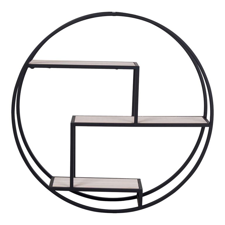 Rotterdam Wall Shelf - Round - Black Metal