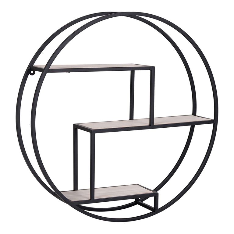 Rotterdam Wall Shelf - Round - Black Metal
