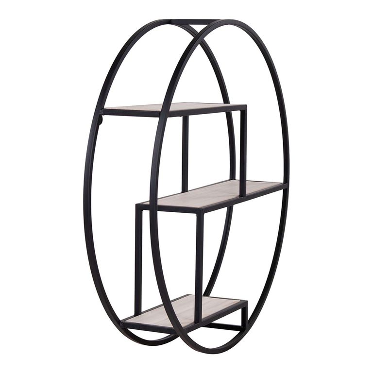 Rotterdam Wall Shelf - Round - Black Metal