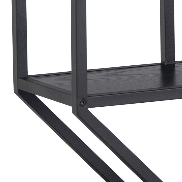 Seaford Wall Rack - Octagonal - Black Melamine and Metal
