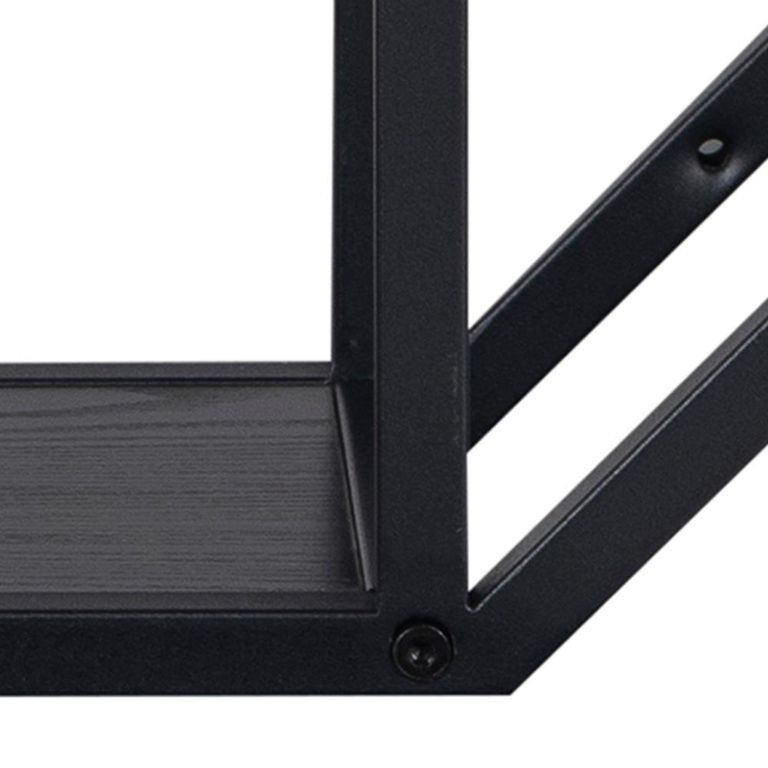 Seaford Wall Rack - Octagonal - Black Melamine and Metal