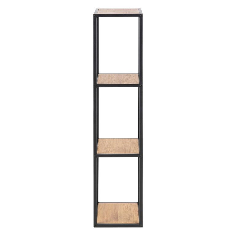 Seaford Wall Shelf - Narrow - Oak and Black Metal