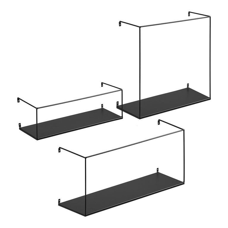 Ulmo Wall Shelf - Set of 3 - Black Metal