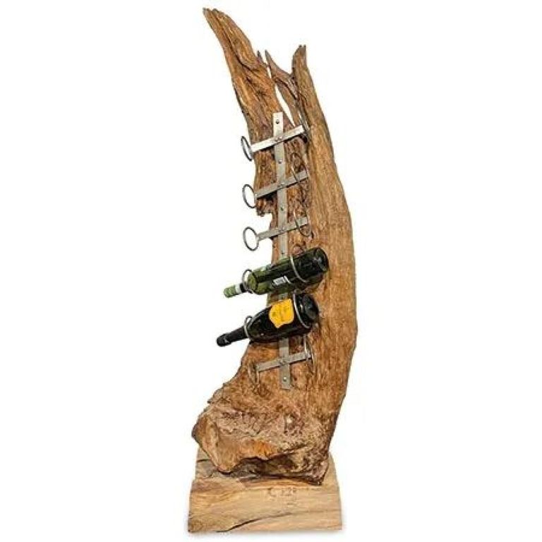 Teak Root Wine Holder Sculpture - 6 Hole