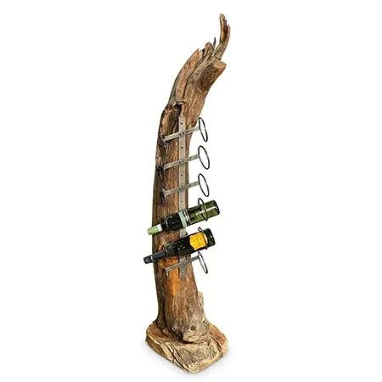 Teak Root Wine Holder Sculpture - 6 Hole