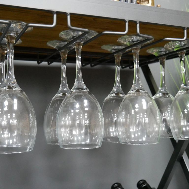 Wine Side Table - Fir Wood and Metal